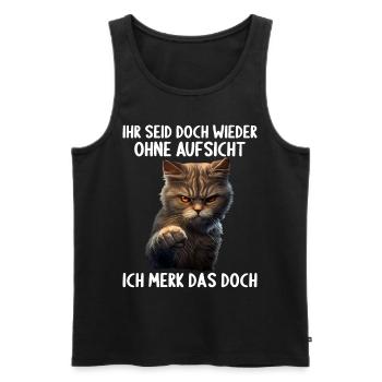 Ihr seid doch wieder ohne Aufsicht ich merk das - Männer Premium Bio Tank Top - Schwarz - Vorne - AI Model Male 178 light (178cm)