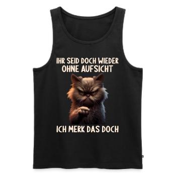 Ihr seid doch wieder ohne Aufsicht ich merk das - Männer Premium Bio Tank Top - Schwarz - Vorne - AI Model Male 178 light (178cm)