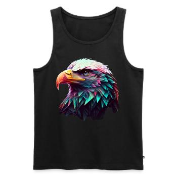 Cool polygon design with a bald eagle - Men's Premium Organic Tank Top - black - Front - AI Model Male 178 light (178cm)