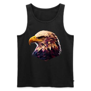 Cool polygon design with a bald eagle - Men's Premium Organic Tank Top - black - Front - AI Model Male 178 light (178cm)