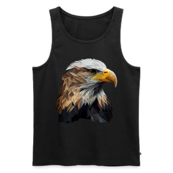 Cooles Polygon Design Mit Einem Weißkopfseeadler - Männer Premium Bio Tank Top - Schwarz - Vorne - AI Model Male 178 light (178cm)