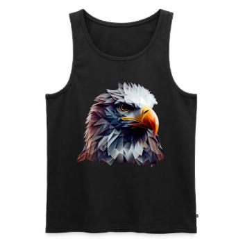 Cool polygon design with a bald eagle - Men's Premium Organic Tank Top - black - Front - AI Model Male 178 light (178cm)