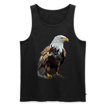 Cool polygon design with a bald eagle - Men's Premium Organic Tank Top - black - Front - AI Model Male 178 light (178cm)