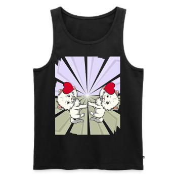 Herz Katzen Glückwunsch Gratulieren Geburtstag - Männer Premium Bio Tank Top - Schwarz - Vorne - AI Model Male 178 light (178cm)
