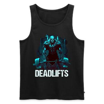 Deadlifts Gym Fitness Fun Workout - Men's Premium Organic Tank Top - black - Front - Michal (187cm)