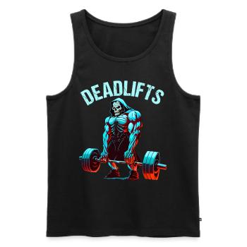 Deadlifts Gym Fitness Fun Workout - Men's Premium Organic Tank Top - black - Front - Michal (187cm)
