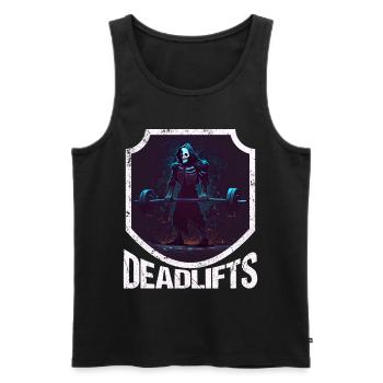 Deadlifts Gym Fitness Fun Workout - Men's Premium Organic Tank Top - black - Front - Michal (187cm)