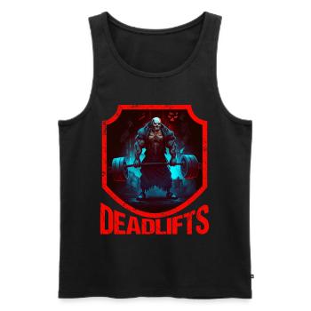 Deadlifts Gym Fitness Fun Workout - Men's Premium Organic Tank Top - black - Front - Michal (187cm)