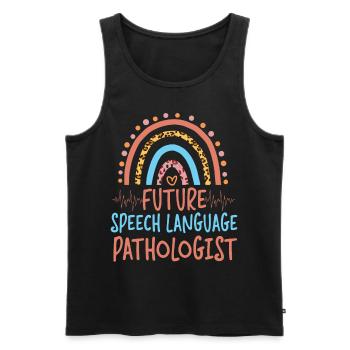 Speech Therapist Therapy Assistant - Men's Premium Organic Tank Top - black - Front - AI Model Male 178 light (178cm)