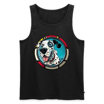 Dog saying Dalmatian design for dog lovers - Men's Premium Organic Tank Top - black - Front - AI Model Male 178 light (178cm)