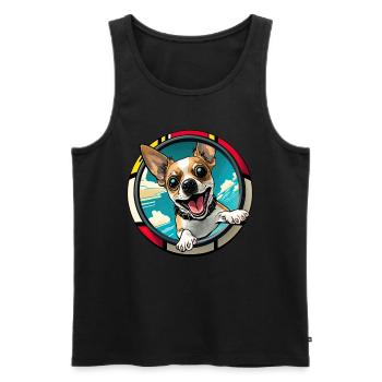 Dog Cartoon Chihuahua Design pour les amoureux des chiens - Débardeur bio Premium Homme - noir - Devant - Michal (187cm)