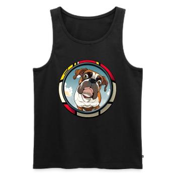 Dog Cartoon Boxer Design for Dog Lovers - Men's Premium Organic Tank Top - black - Front - Michal (187cm)