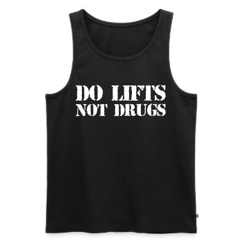 Do Lifts Not Drugs Bodybuilding Weightlifting Cross - Men's Premium Organic Tank Top - black - Front - Michal (187cm)