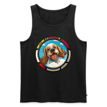 Dog Cartoon Cocker Spaniel pour les amoureux des chiens - Débardeur bio Premium Homme - noir - Devant - Michal (187cm)