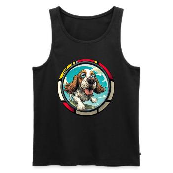 Dog Cartoon Cocker Spaniel pour les amoureux des chiens - Débardeur bio Premium Homme - noir - Devant - Michal (187cm)