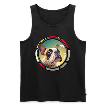 Chiens Français Bulldog Amateurs de chiens - Débardeur bio Premium Homme - noir - Devant - Michal (187cm)