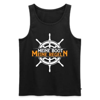 Mein Boot meine Regeln - Männer Premium Bio Tank Top - Schwarz - Vorne - Michal (187cm)