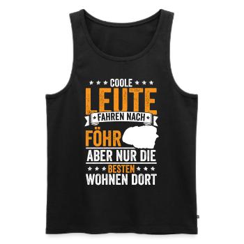 Föhr Insel Heimat - Männer Premium Bio Tank Top - Schwarz - Vorne - Michal (187cm)