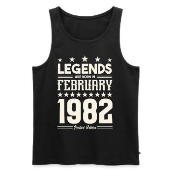 Gift legend February 1982. gift February 1982. - Men's Premium Organic Tank Top - black - Front - Michal (187cm)