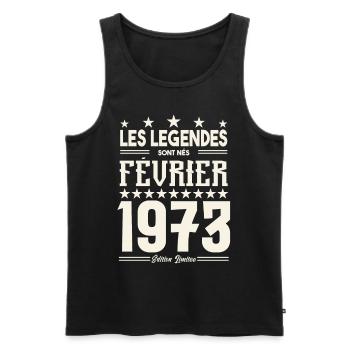 cadeau d'anniversaire Février 1973. février 1973. - Débardeur bio Premium Homme - noir - Devant - Michal (187cm)