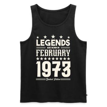 Gift legend February 1973. Gift February 1973. - Men's Premium Organic Tank Top - black - Front - Michal (187cm)