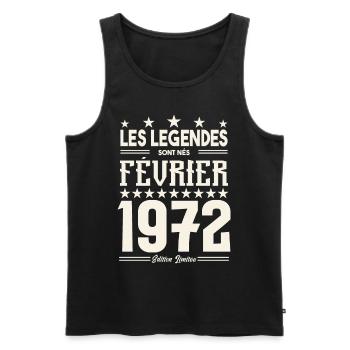 cadeau d'anniversaire Février 1972. février 1972. - Débardeur bio Premium Homme - noir - Devant - Michal (187cm)