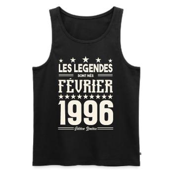 cadeau d'anniversaire Février 1996. février 1996. - Débardeur bio Premium Homme - noir - Devant - Michal (187cm)