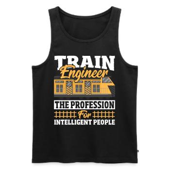 Train Engineer The Profession For Intelligent - Men's Premium Organic Tank Top - black - Front - AI Model Male 178 light (178cm)