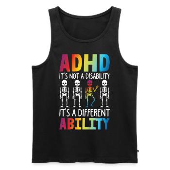 ADHD It's Not A Disability It's DIfferent Ability - Men's Premium Organic Tank Top - black - Front - AI Model Male 178 light (178cm)
