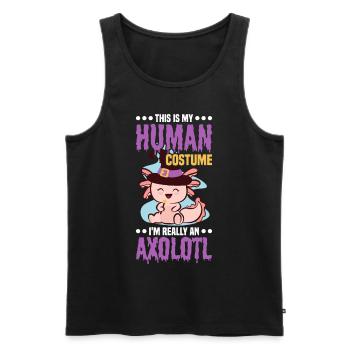 C’est mon costume humain, qui - Débardeur bio Premium Homme - noir - Devant - AI Model Male 178 light (178cm)