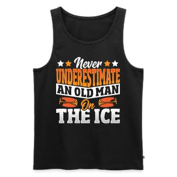 Never Underestimate An Old Man On The Ice Hockey - Men's Premium Organic Tank Top - black - Front - Michal (187cm)