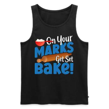 Sur vos marques, préparez-vous à cuire! Boulangerie Boulangerie Boulanger - Débardeur bio Premium Homme - noir - Devant - Michal (187cm)