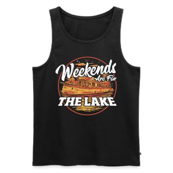 Weekends Are For The Lake Boating Boat Sailing - Männer Premium Bio Tank Top - Schwarz - Vorne - AI Model Male 178 light (178cm)