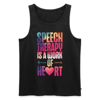 Speech Therapist Therapy Assistant - Men's Premium Organic Tank Top - black - Front - Michal (187cm)