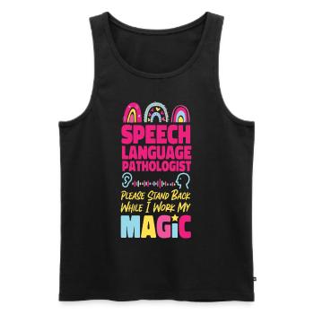 Speech Therapist Therapy Assistant - Men's Premium Organic Tank Top - black - Front - Michal (187cm)