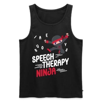 Speech Therapist Therapy Assistant - Men's Premium Organic Tank Top - black - Front - Michal (187cm)