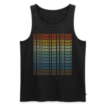 22 anciens combattants par jour, c’est trop Journée des anciens combattants - Débardeur bio Premium Homme - noir - Devant - AI Model Male 178 light (178cm)