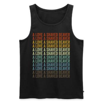 A Love A Shaved Beaver Beaver - Men's Premium Organic Tank Top - black - Front - AI Model Male 178 light (178cm)
