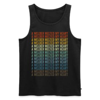 Ein Schweißer brachte mein Herz zum Schmelzen Schw - Männer Premium Bio Tank Top - Schwarz - Vorne - AI Model Male 178 light (178cm)