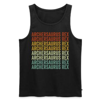Bogensaurus Rex Bogenschütze Bogen und Pfeil Rex B - Männer Premium Bio Tank Top - Schwarz - Vorne - AI Model Male 178 light (178cm)