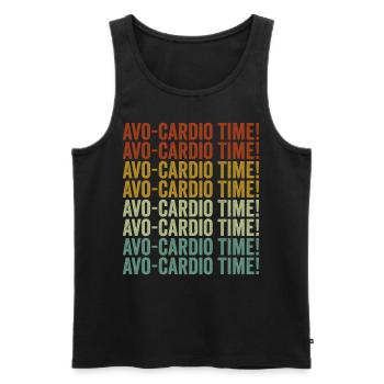 Avo-Cardio Zeit! Avocado Fitness Übung Laufen - Männer Premium Bio Tank Top - Schwarz - Vorne - AI Model Male 178 light (178cm)