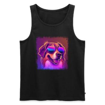 Dogs Australian Shepherd dog lovers Aussie - Men's Premium Organic Tank Top - black - Front - Michal (187cm)