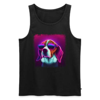 Dog Saying Beagle Design pour les amoureux des chiens - Débardeur bio Premium Homme - noir - Devant - Michal (187cm)