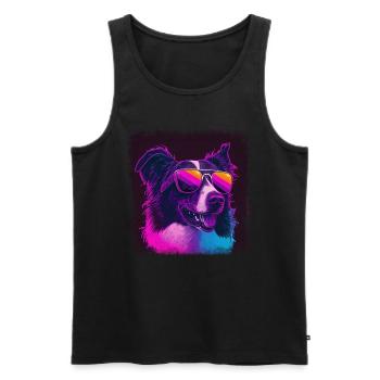 Hunde Spruch Border Collie Design - Männer Premium Bio Tank Top - Schwarz - Vorne - Michal (187cm)