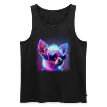 Dog Cartoon Chihuahua Design pour les amoureux des chiens - Débardeur bio Premium Homme - noir - Devant - Michal (187cm)