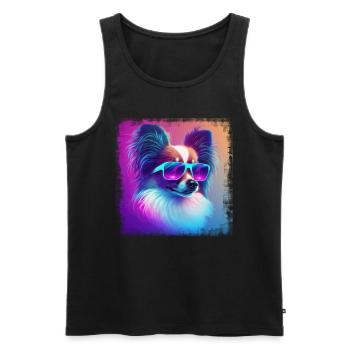 Hunde Spruch Papillon Design für Hundeliebhaber - Männer Premium Bio Tank Top - Schwarz - Vorne - Michal (187cm)