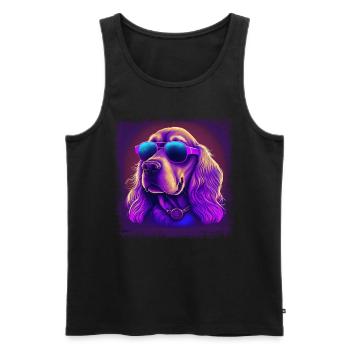 Dog Cartoon Cocker Spaniel pour les amoureux des chiens - Débardeur bio Premium Homme - noir - Devant - Michal (187cm)