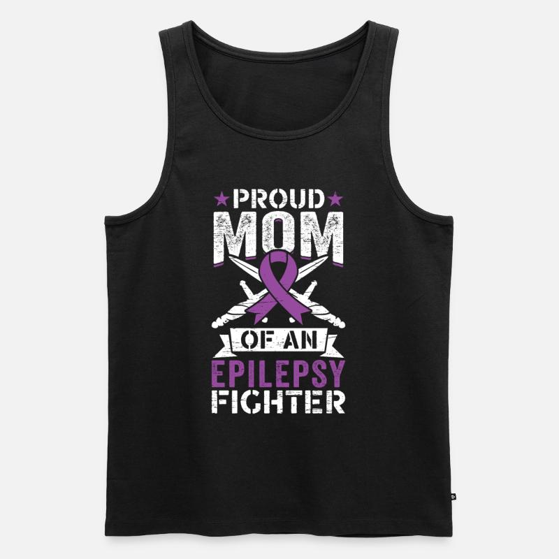 Mutter Einer Mutter Einer Epilepsie-kämpferin - Männer Premium Bio Tank Top - Schwarz
