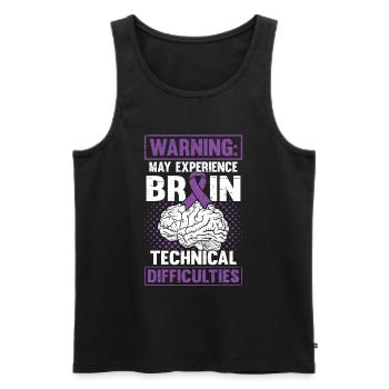 Cerveau Ruban Violet Technique Épileptique - Débardeur bio Premium Homme - noir - Devant - AI Model Male 178 light (178cm)