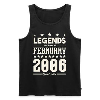Gift legend February 2006. Gift February 2006. - Men's Premium Organic Tank Top - black - Front - Michal (187cm)